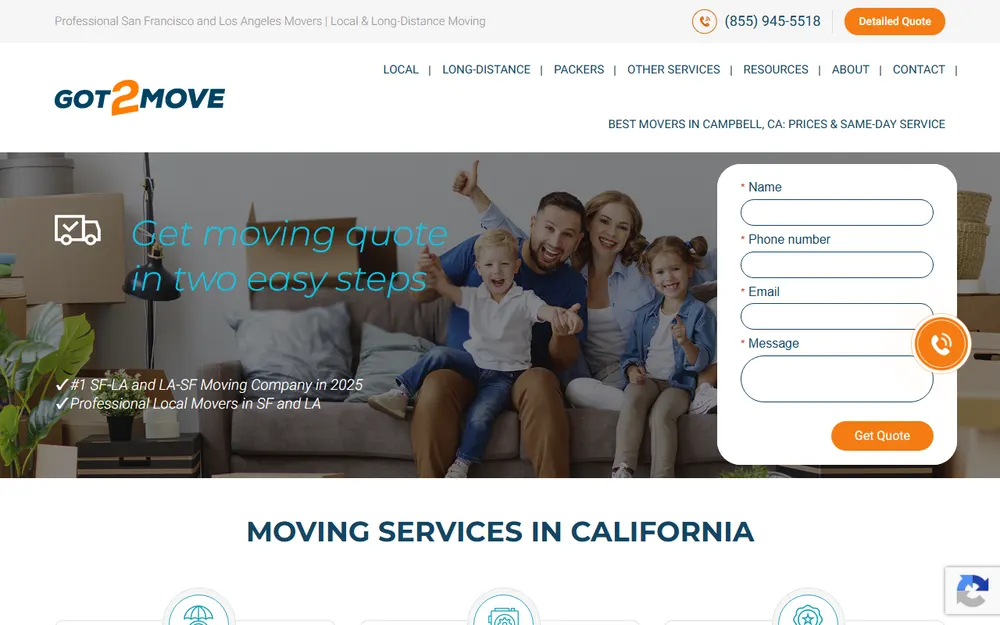 Got2Move homepage