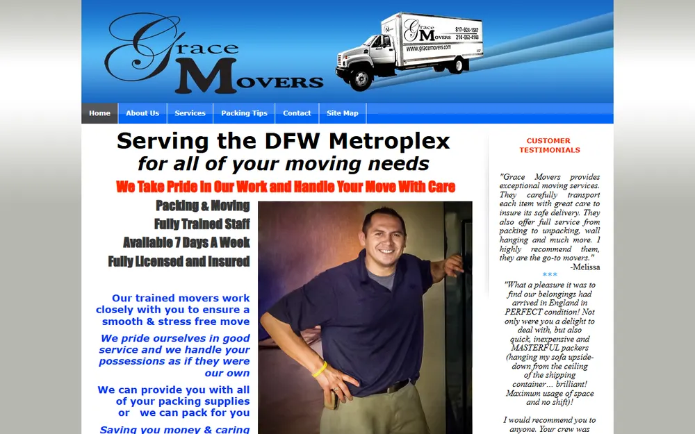Grace Movers homepage