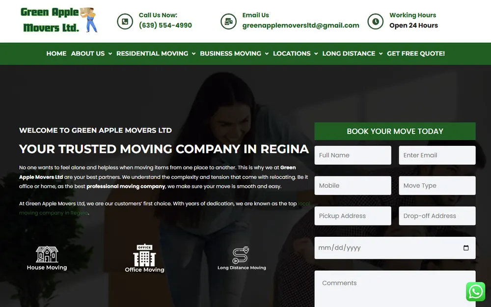 Green Apple Movers Ltd homepage
