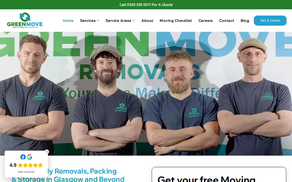 Green Move Removals homepage