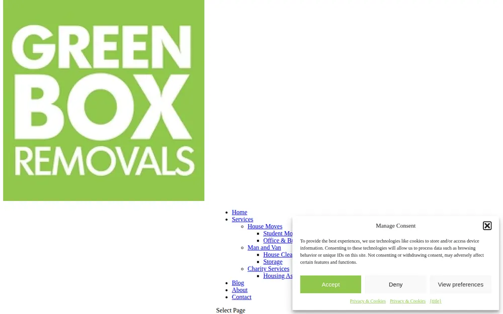 Greenbox Removals homepage