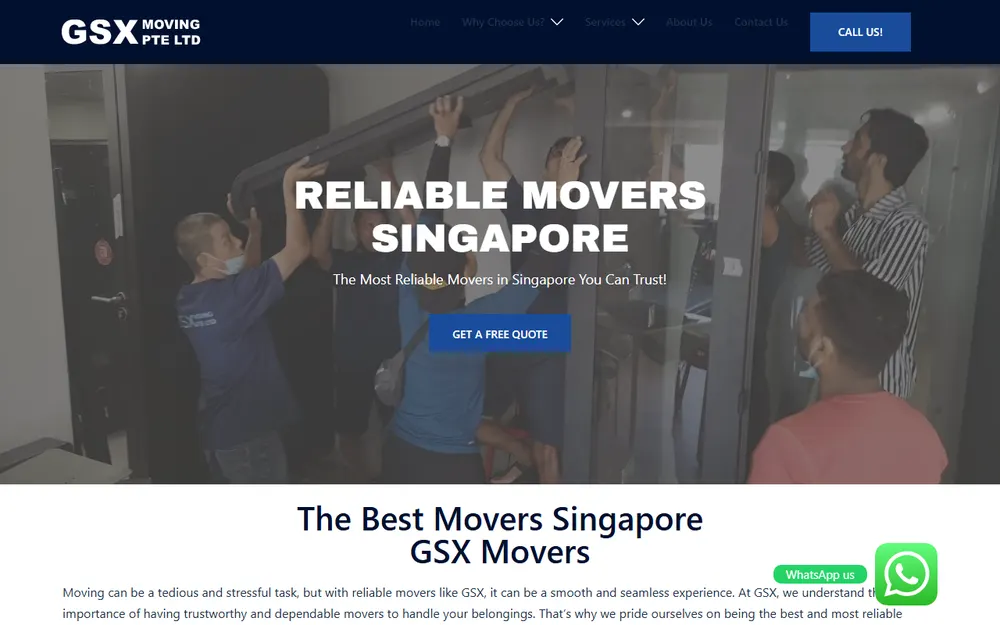 GSX Moving Pte Ltd homepage