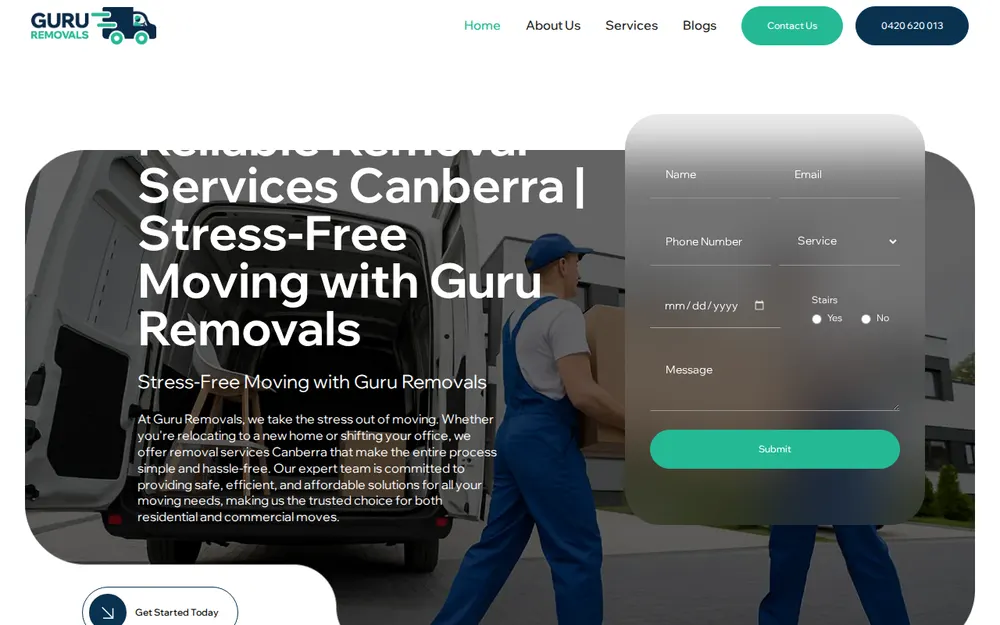 Guru Removals homepage