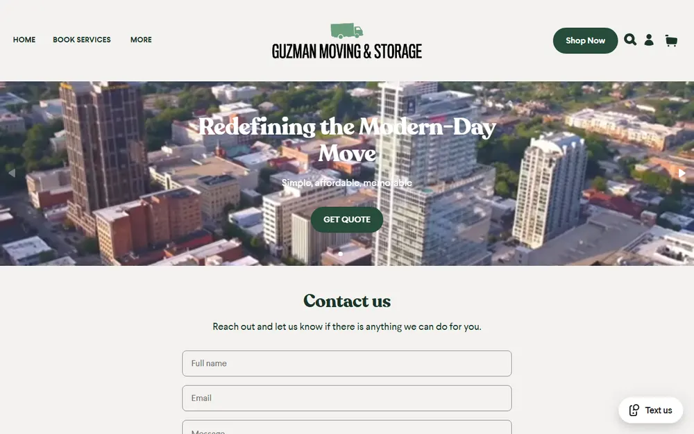 Guzman Moving & Storage homepage