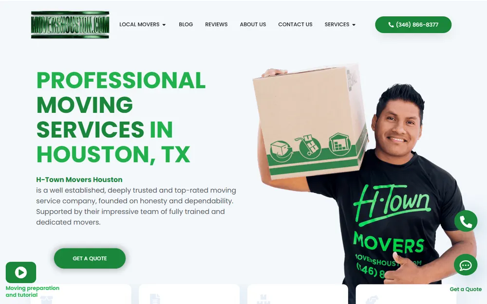 H-Town Movers Houston homepage