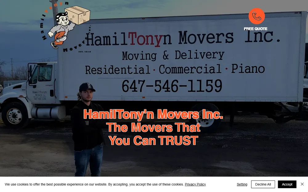 HamilTonyn Movers homepage