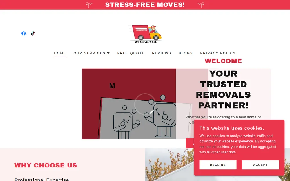 Hansen Man & Van LTD homepage