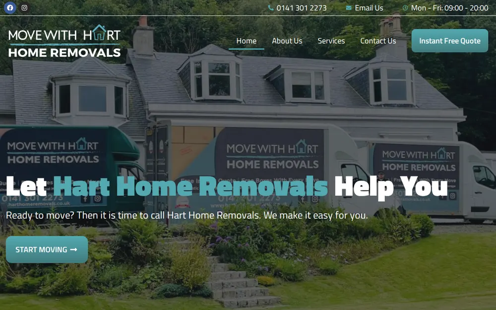 Hart Home Removals homepage
