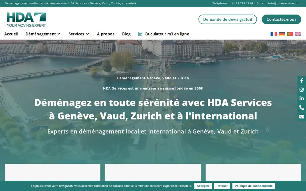 HDA SERVICES Sàrl homepage