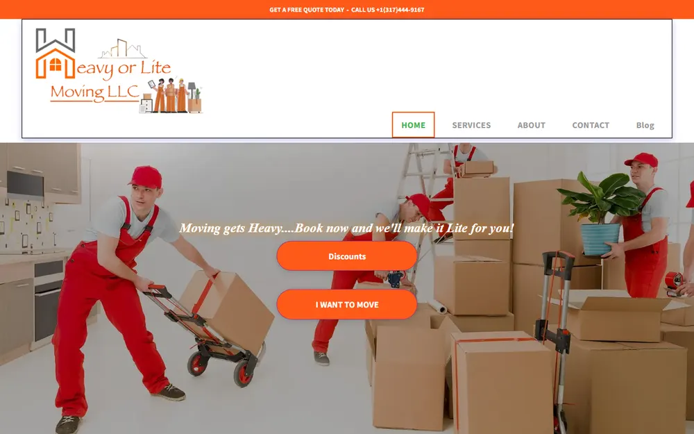 Heavy or Lite Moving LLC homepage