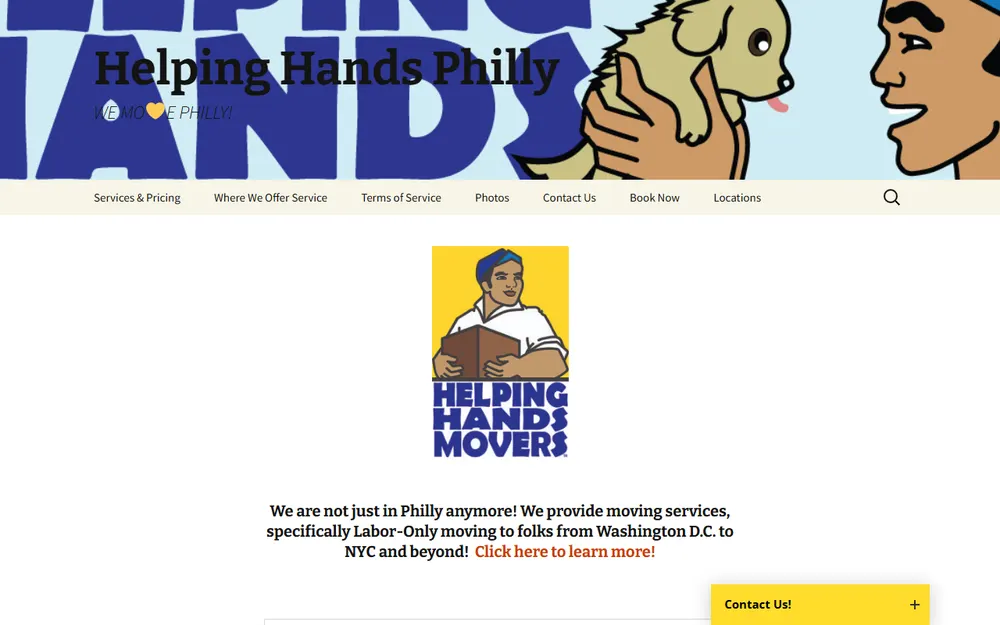 Helping Hands Movers homepage