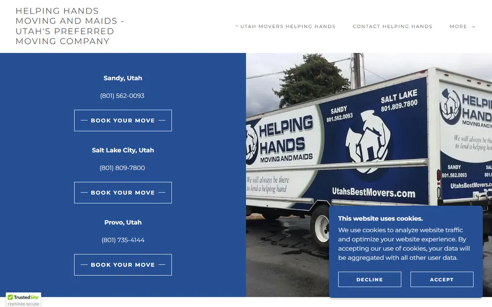 Helping Hands Moving and Maids Salt Lake City homepage