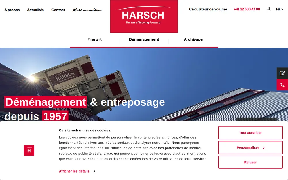 Henri Harsch HH SA - Déménagement à Genève homepage