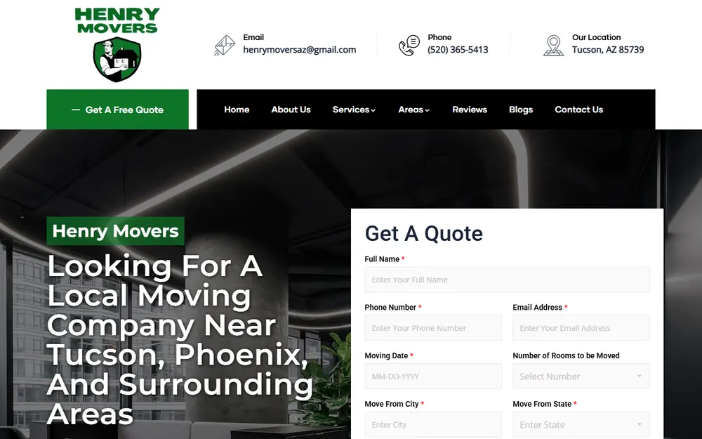 Henry Movers, LLC homepage
