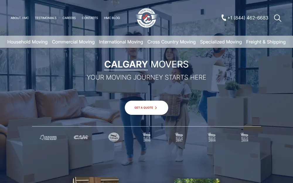 Hercules Moving homepage