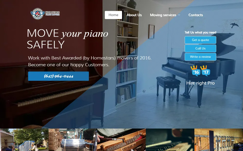 Hercules Piano Movers homepage