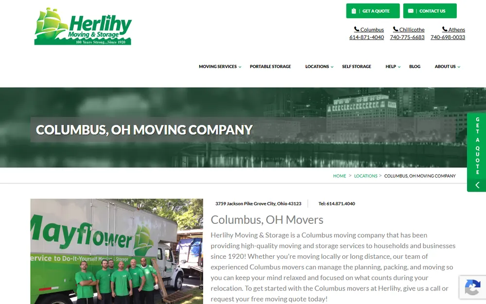 Herlihy Moving & Storage homepage