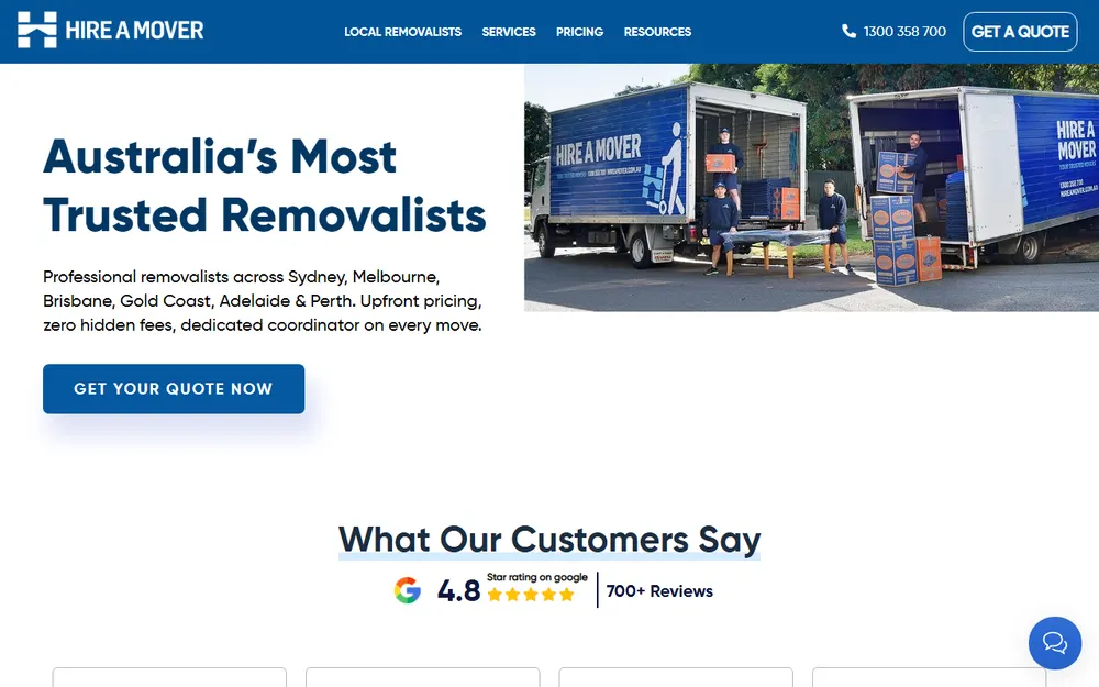 Hire A Mover homepage