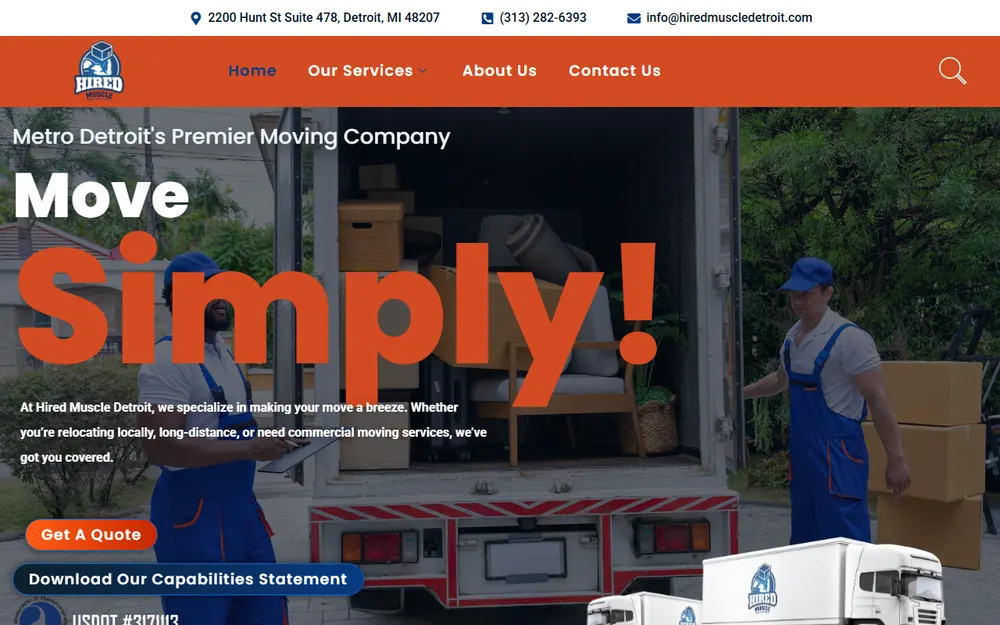 Hired Muscle Logistics, Labor and Moving homepage
