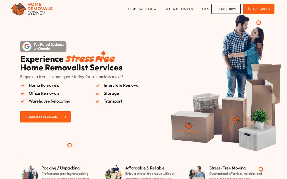 Home Removals Sydney homepage