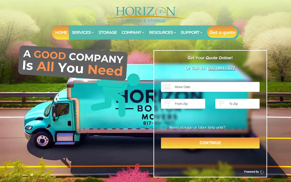Horizon Boston Movers homepage