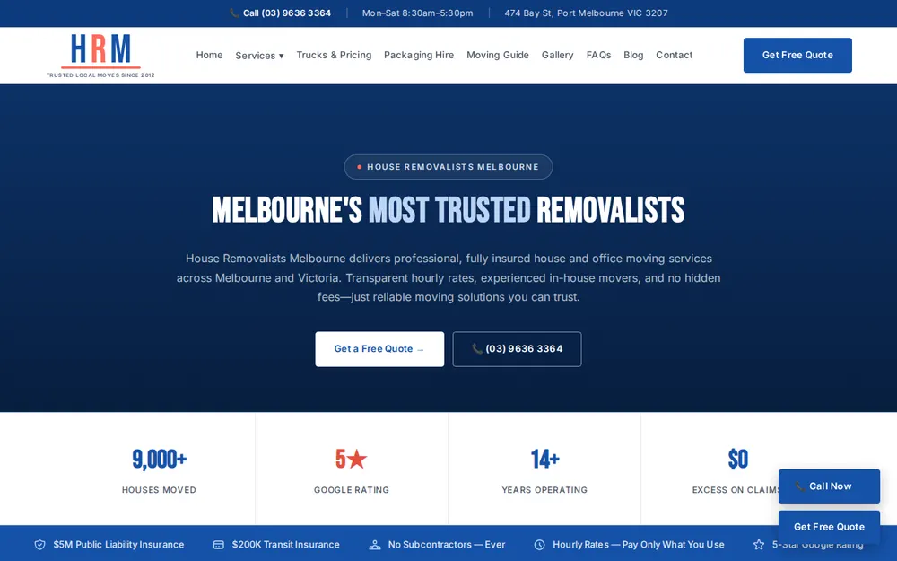 House Removalists Melbourne homepage