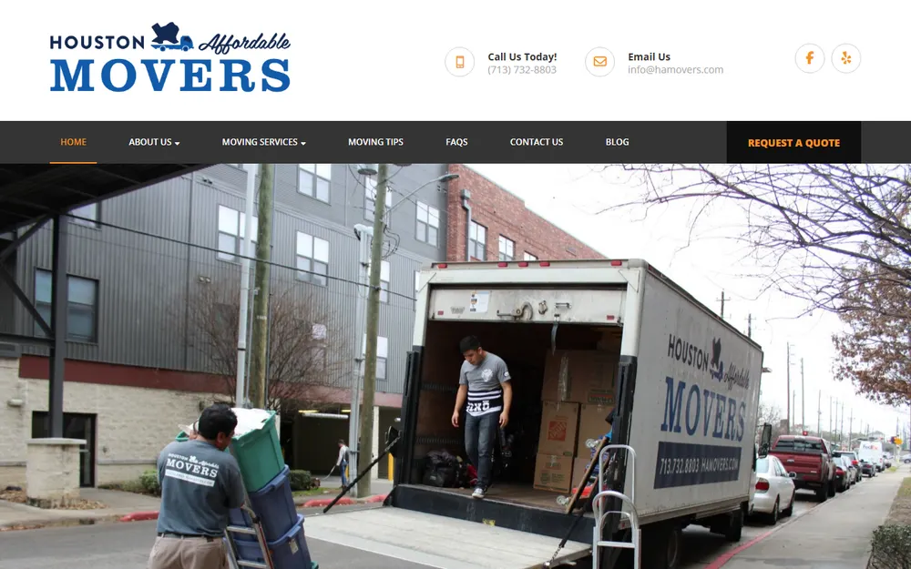 Houston Affordable Movers homepage