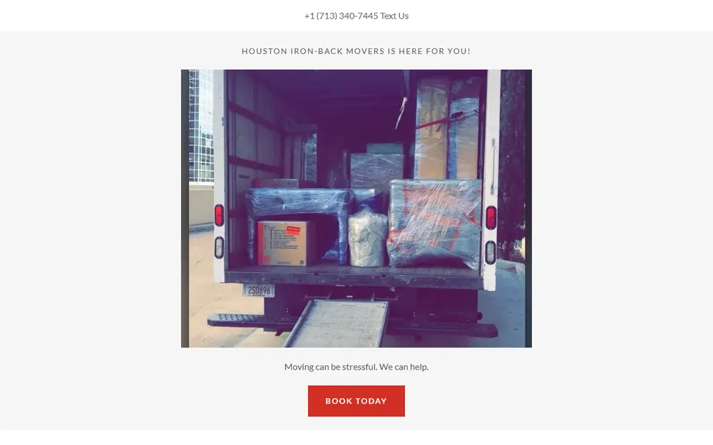 Houston Iron-Back Movers homepage