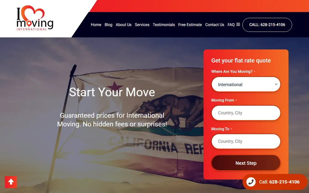 I Love Moving homepage