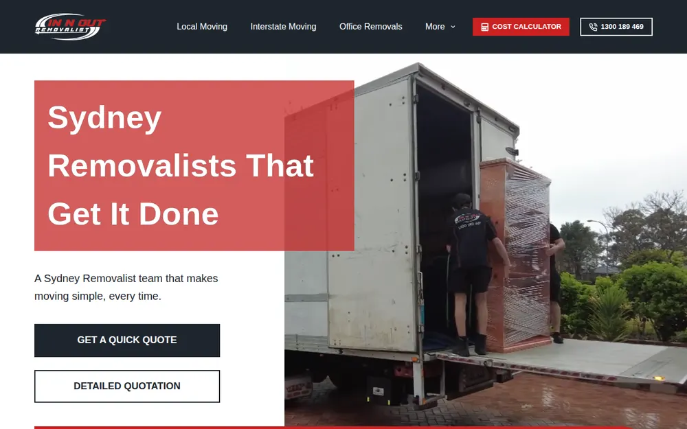 In N Out Removalist homepage