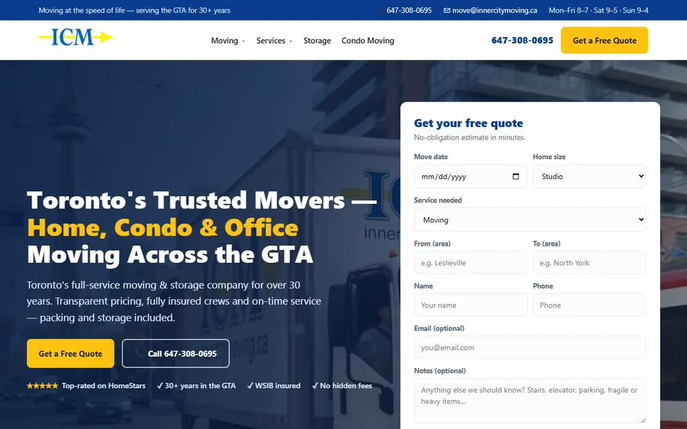 Inner City Moving & Storage Company| homepage