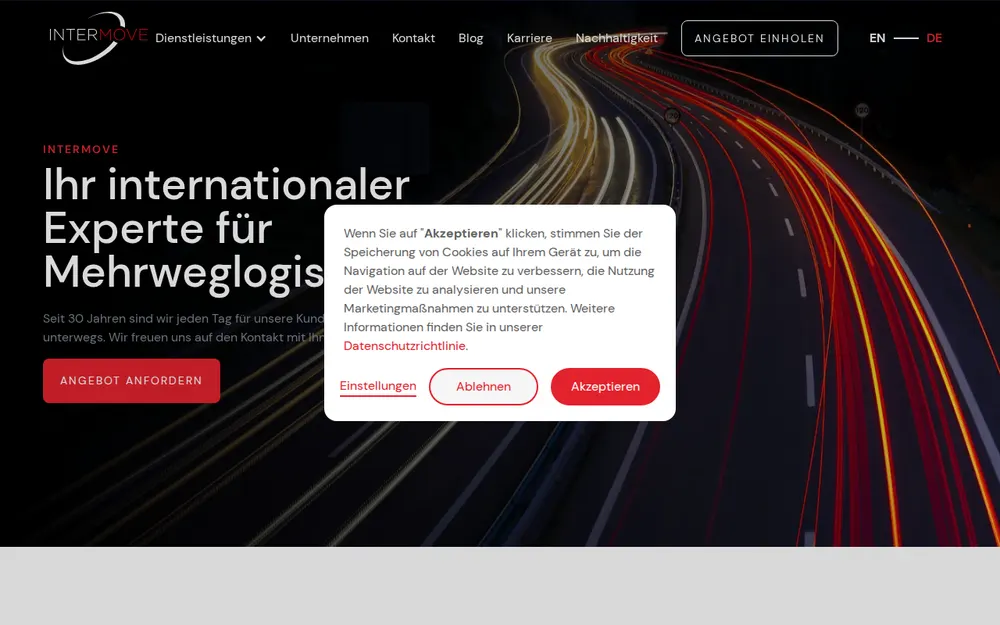 Intermove GmbH homepage