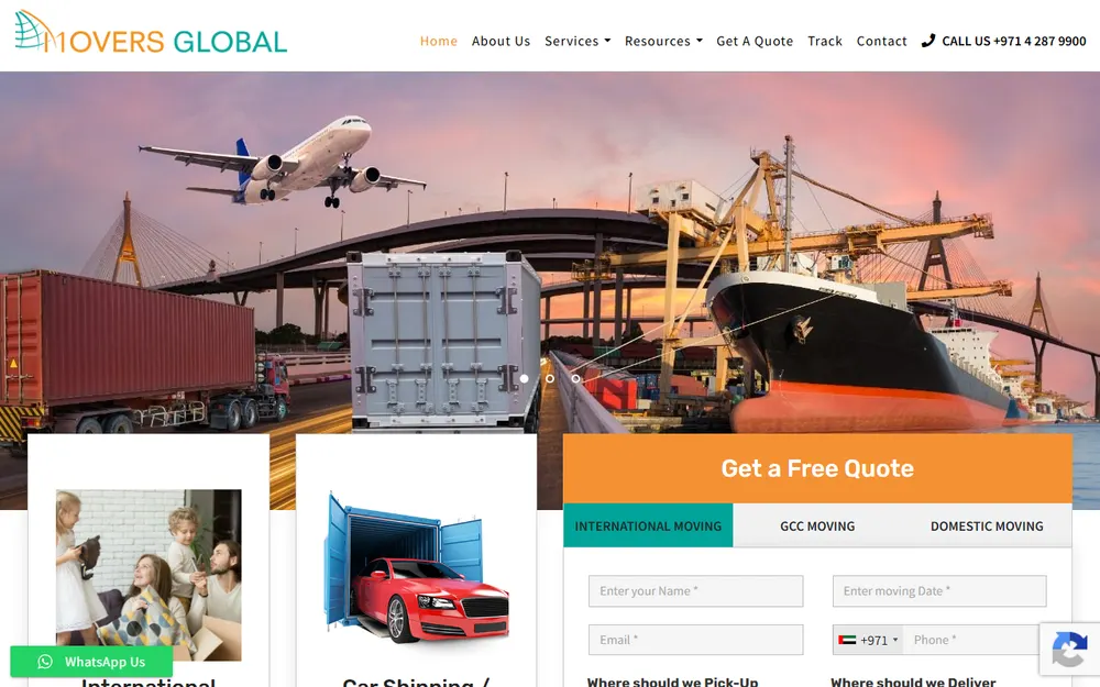 Movers Global homepage