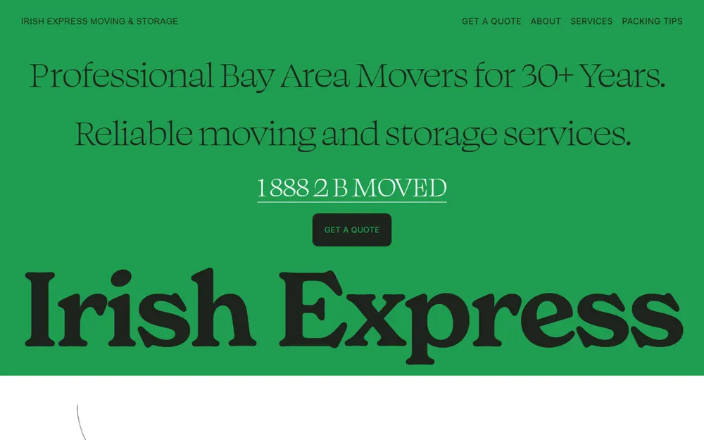 Irish Express Moving & Storage, Inc. homepage