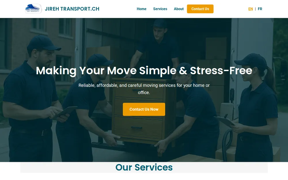 JIREH TRANSPORT.CH homepage