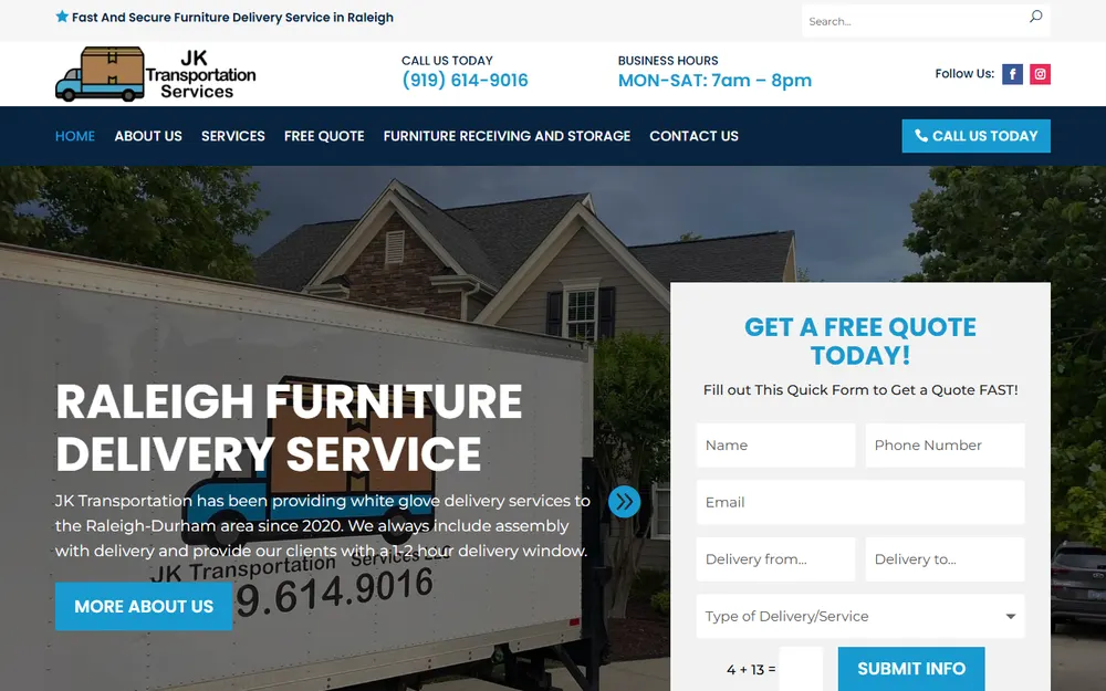 JK Transportation Services homepage
