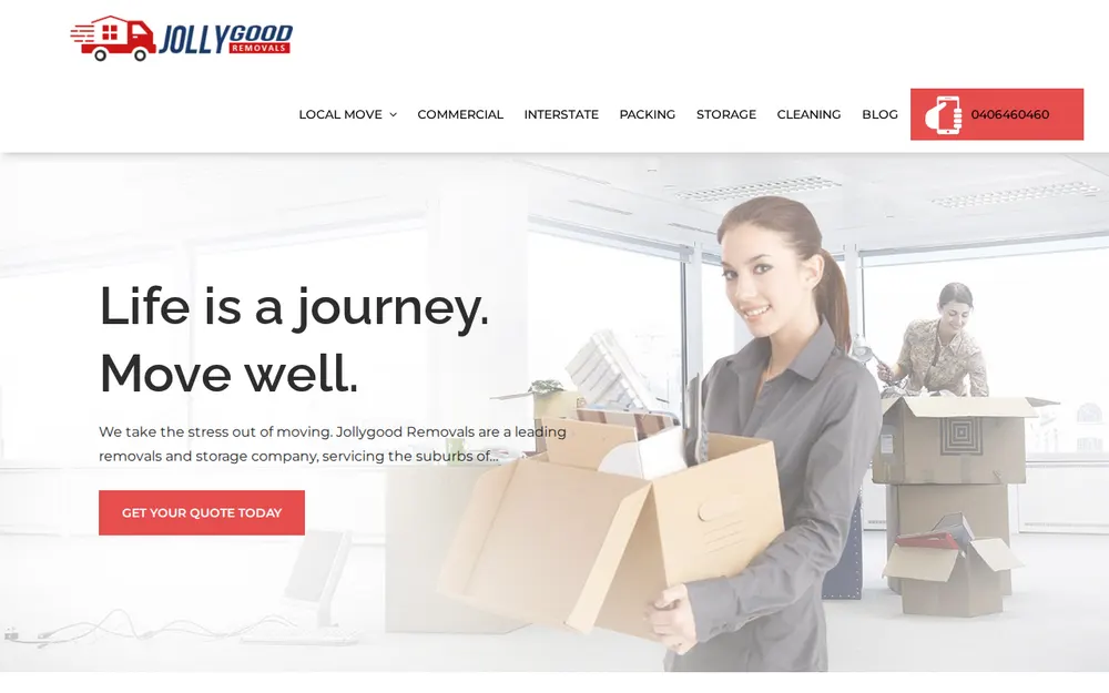 Jolly Good Removals homepage