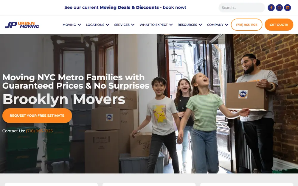 JP Urban Moving homepage