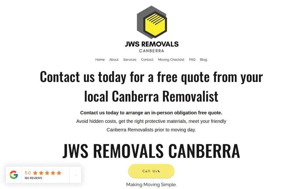 JWS Removals homepage