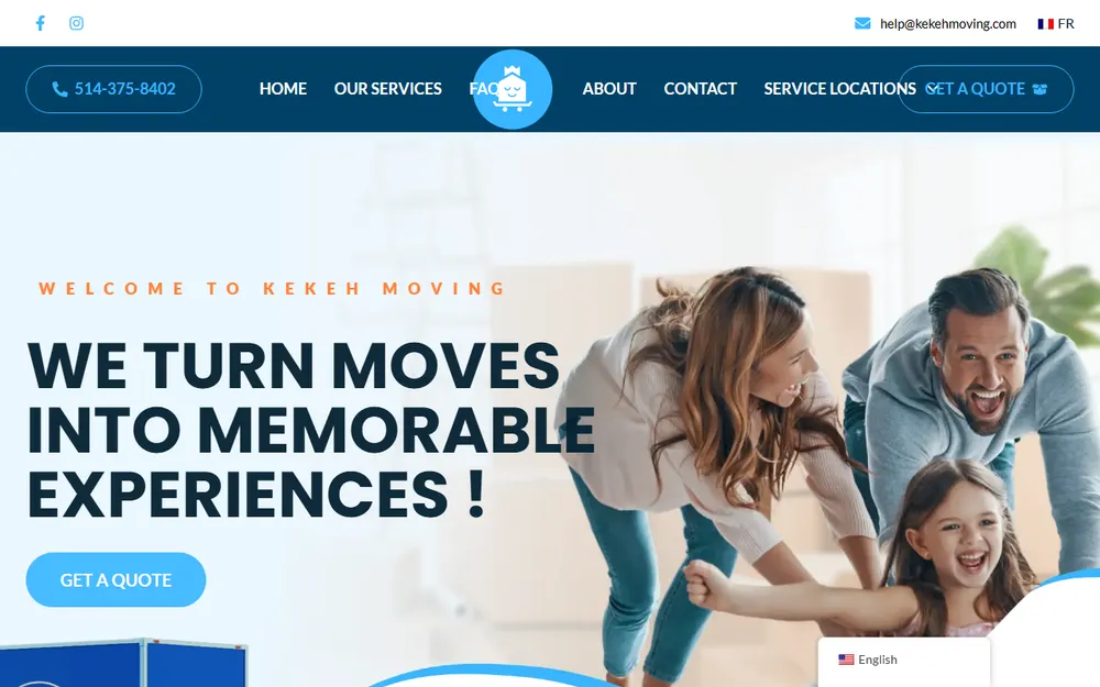 Kekeh Moving homepage
