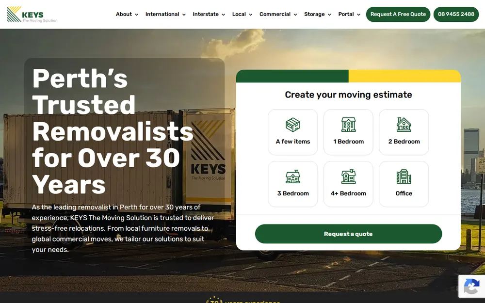 KEYS The Moving Solution homepage
