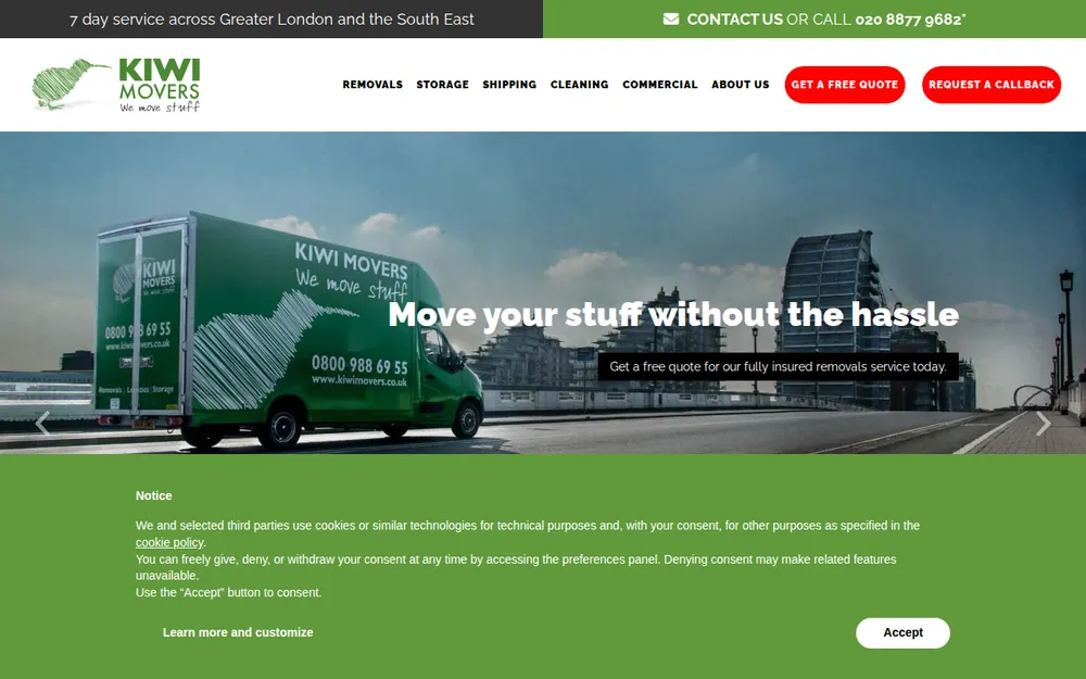 Kiwi Movers homepage
