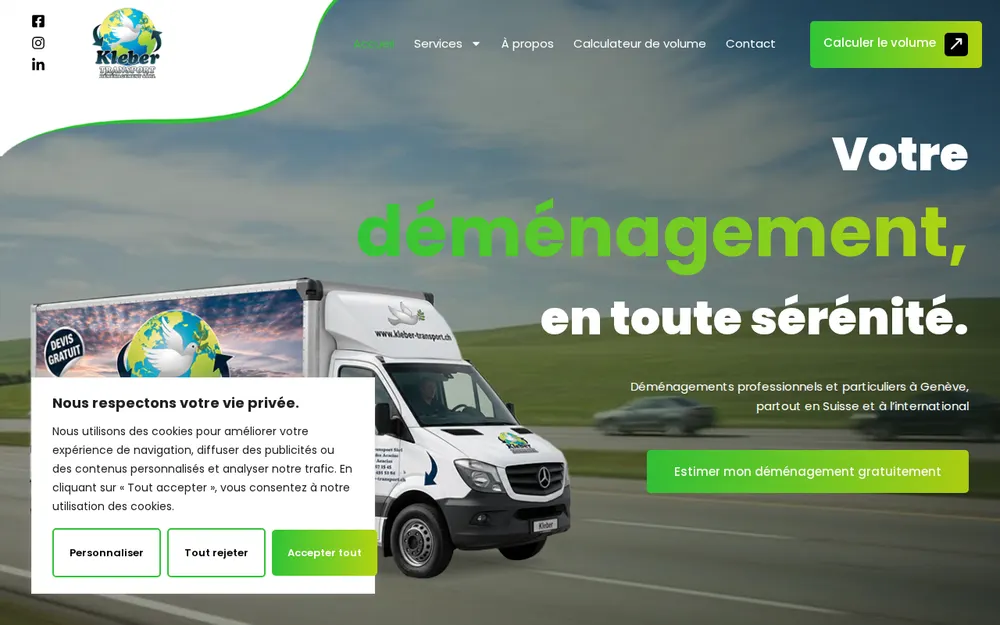 Kleber Transport Déménagement Sàrl homepage