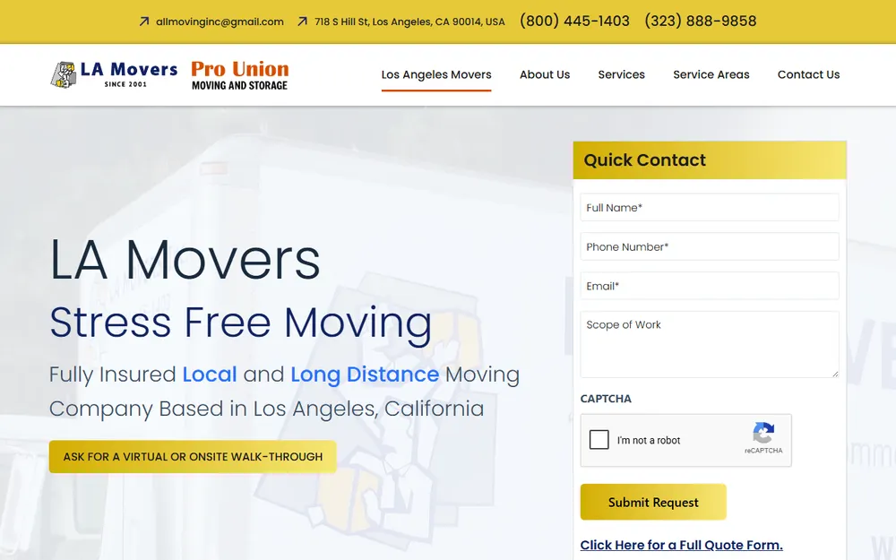LA Movers homepage