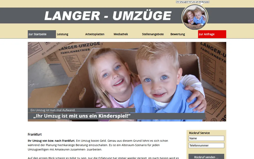 Langer-Umzüge GmbH - Umzugsunternehmen Frankfurt homepage