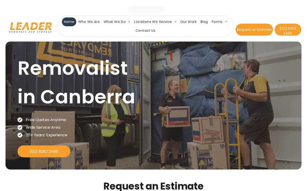 Leader Removals & Storage homepage