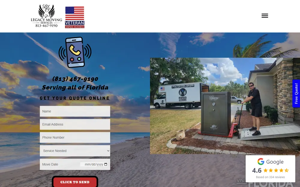 Legacy Moving Services Tampa, FL homepage