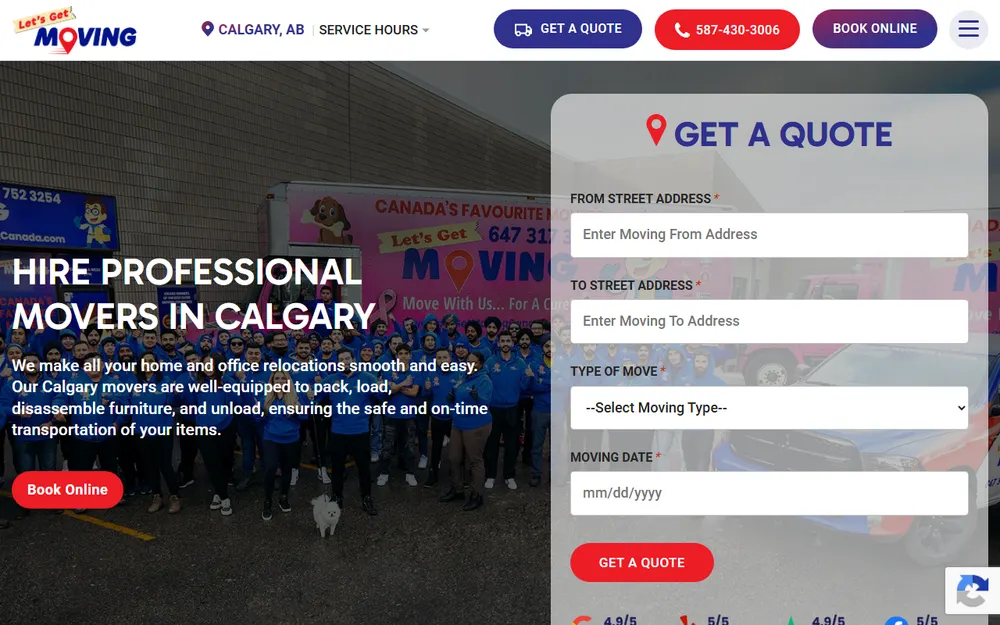 Let's Get Moving Calgary homepage