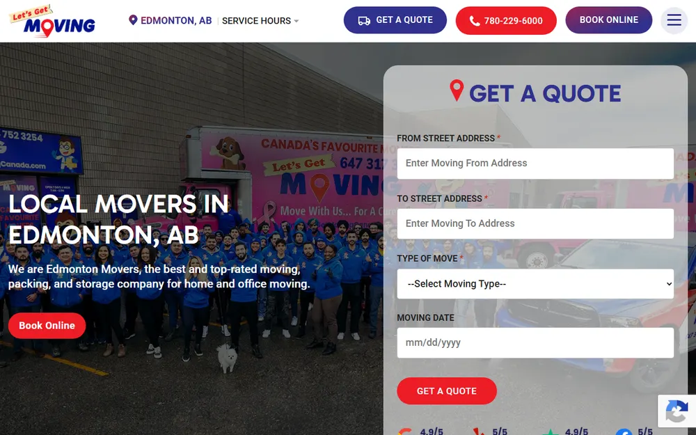 Let's Get Moving Edmonton homepage