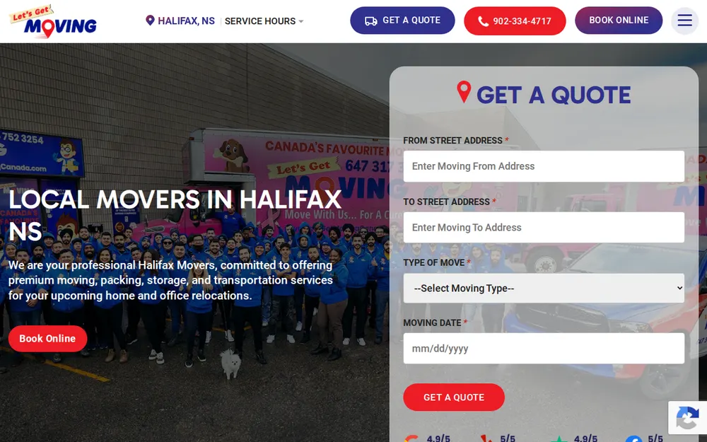 Let's Get Moving Halifax homepage